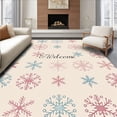 thumbnail image 1 of ODIKA 6x9 Machine Washable Non-Slip Area Rug, Enchanted Snowflake Winter Greeting Entrance High Traffic Rug with Pad, Pink, 607838, 1 of 8