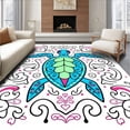 thumbnail image 1 of ODIKA 6'x9' Machine Washable Non-Slip Area Rug, Enchanting Creature Hook Art Kit Wall Decoration High Traffic Rug with Pad, Blue, 726574, 1 of 8