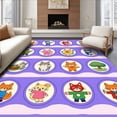 thumbnail image 1 of ODIKA 6'x9' Machine Washable Non-Slip Area Rug, Engaging Literacy Foundation Round Study Playful Knowledge Base High Traffic Rug with Pad, Purple, 697420, 1 of 8