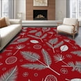 thumbnail image 1 of ODIKA 6'x9' Machine Washable Non-Slip Area Rug, Evergreen Pinecone Hearth Gathering Sanctuary High Traffic Rug with Pad, Red, 739312, 1 of 8