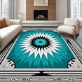 thumbnail image 1 of ODIKA 6'x9' Machine Washable Non-Slip Area Rug, Exclusive Fan Collector Edition Gateway Entrance Novelty High Traffic Rug, Teal, 672636, 1 of 7