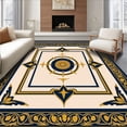 thumbnail image 1 of ODIKA 6'x9' Machine Washable Non-Slip Area Rug, Exotic Jewel Toned Labyrinth Majesty Embellishment High Traffic Rug, Beige, 663915, 1 of 7