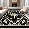 thumbnail image 1 of ODIKA 6'x9' Machine Washable Non-Slip Area Rug, Exquisite Holiday Pedestal Covering With Glittering Motifs High Traffic Rug, Black, 628014, 1 of 7