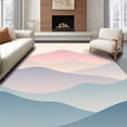 thumbnail image 1 of ODIKA 6x9 Machine Washable Non-Slip Area Rug, Exquisite Mountain Range Abstract High Traffic Rug with Pad, Pink, 471095, 1 of 8