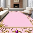 thumbnail image 1 of ODIKA 6'x9' Machine Washable Non-Slip Area Rug, Fairy Realm Dazzling Treasure Radiant Jeweled Scepter Magnificent High Traffic Rug, Pink, 729006, 1 of 7