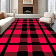 thumbnail image 1 of ODIKA 6'x9' Machine Washable Non-Slip Area Rug, Festive Buffalo Plaid Holiday Accent Yuletide High Traffic Rug with Pad, Red, 651630, 1 of 8