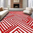 thumbnail image 1 of ODIKA 6'x9' Machine Washable Non-Slip Area Rug, Festive Cane Striped Latch Hook Kit Pre Printed Canvas Needlework High Traffic Rug with Pad, Red, 647902, 1 of 8