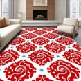 thumbnail image 1 of ODIKA 6'x9' Machine Washable Non-Slip Area Rug, Festive Holiday Lollipop Swirl Medallion High Traffic Rug, Red, 607054, 1 of 7
