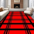 thumbnail image 1 of ODIKA 6'x9' Machine Washable Non-Slip Area Rug, Festive Holiday Tartan Plaid Statement Accent High Traffic Rug, Red, 610524, 1 of 7