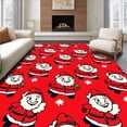 thumbnail image 1 of ODIKA 6'x9' Machine Washable Non-Slip Area Rug, Festive Jolly Santa Complete Bathroom Holiday Gift Package High Traffic Rug, Red, 624901, 1 of 7