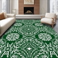 thumbnail image 1 of ODIKA 6x9 Machine Washable Non-Slip Area Rug, Festive Pinecone Swirl Holiday Accent High Traffic Rug, Green, 613247, 1 of 7