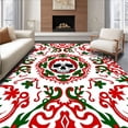 thumbnail image 1 of ODIKA 6'x9' Machine Washable Non-Slip Area Rug, Festive Skull Latch Hook Kit Embroidery DIY Needlework Canvas High Traffic Rug with Pad, Red, 641640, 1 of 8