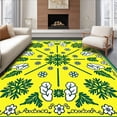 thumbnail image 1 of ODIKA 6'x9' Machine Washable Non-Slip Area Rug, Festive Snowflake Medallion High Traffic Rug, Yellow, 605863, 1 of 7