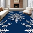 thumbnail image 1 of ODIKA 6x9 Machine Washable Non-Slip Area Rug, Festive Snowflake Winter Holiday Bathroom Shower Decorative High Traffic Rug, Blue, 608034, 1 of 7