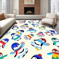 thumbnail image 1 of ODIKA 6'x9' Machine Washable Non-Slip Area Rug, Festive Winter Animals Hook Kit Holiday Cushion DIY Project High Traffic Rug, White, 686231, 1 of 7