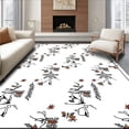 thumbnail image 1 of ODIKA 6'x9' Machine Washable Non-Slip Area Rug, Festive Winter Featuring Cabin and Pine Tree Design High Traffic Rug, White, 635643, 1 of 7