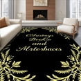 thumbnail image 1 of ODIKA 6'x9' Machine Washable Non-Slip Area Rug, Festive with Stylized Holly and Miniature Pine Needle Sprays High Traffic Rug with Pad, Black, 733385, 1 of 8
