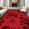 thumbnail image 1 of ODIKA 6'x9' Machine Washable Non-Slip Area Rug, Floral Blossom Arrangement High Traffic Rug with Pad, Red, 486235, 1 of 8