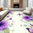 thumbnail image 1 of ODIKA 6x9 Machine Washable Non-Slip Area Rug, Floral High Traffic Rug with Pad, Purple, 59735, 1 of 8