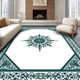 thumbnail image 1 of ODIKA 6'x9' Machine Washable Non-Slip Area Rug, Floral Lattice Medallion with Vinework and Botanical Detailing High Traffic Rug, Green, 577759, 1 of 7