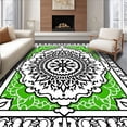 thumbnail image 1 of ODIKA 6'x9' Machine Washable Non-Slip Area Rug, Floral with Interlocking Petal and Vine High Traffic Rug, Green, 563629, 1 of 7