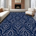 thumbnail image 1 of ODIKA 6'x9' Machine Washable Non-Slip Area Rug, Flowing Cascade Jewel Avant Garde High Traffic Rug with Pad, Blue, 556259, 1 of 8