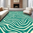 thumbnail image 1 of ODIKA 6x9 Machine Washable Non-Slip Area Rug, Flowing Wave with Anti Slip Backing High Traffic Rug, Teal, 489853, 1 of 7