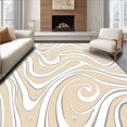 thumbnail image 1 of ODIKA 6'x9' Machine Washable Non-Slip Area Rug, Flowing Wave with Curved Lines High Traffic Rug with Pad, Beige, 497832, 1 of 8
