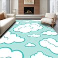 thumbnail image 1 of ODIKA 6'x9' Machine Washable Non-Slip Area Rug, Fluffy Cumulus Cartoon Design Dreamy Sky Motif High Traffic Rug with Pad, Blue, 720151, 1 of 8