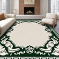 thumbnail image 1 of ODIKA 6'x9' Machine Washable Non-Slip Area Rug, Foldable Medallion Burst with Art Influences High Traffic Rug with Pad, Green, 576887, 1 of 8