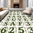 thumbnail image 1 of ODIKA 6'x9' Machine Washable Non-Slip Area Rug, Forest Adventure Letter Exploration Map with Nature Inspired Alphabet High Traffic Rug, Green, 696978, 1 of 7
