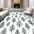 thumbnail image 1 of ODIKA 6'x9' Machine Washable Non-Slip Area Rug, Frosty Pine Needle Holiday Foundation with Evergreen Branch Motifs High Traffic Rug with Pad, Green, 639872, 1 of 8