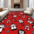 thumbnail image 1 of ODIKA 6'x9' Machine Washable Non-Slip Area Rug, Frosty Winter Wonderland Tartan Ensemble High Traffic Rug with Pad, Red, 732176, 1 of 8