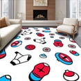 thumbnail image 1 of ODIKA 6'x9' Machine Washable Non-Slip Area Rug, Fun Digital Entertainment Artistic High Traffic Rug with Pad, Red, 719280, 1 of 8
