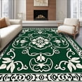 thumbnail image 1 of ODIKA 6x9 Machine Washable Non-Slip Area Rug, Garden Lotus Blossom High Traffic Rug with Pad, Green, 663520, 1 of 8