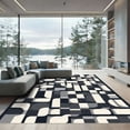thumbnail image 1 of ODIKA 6'x9' Machine Washable Non-Slip Area Rug, Geometric Black High Traffic Rug, Gray, 1095411, 1 of 7