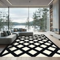 thumbnail image 1 of ODIKA 6'x9' Machine Washable Non-Slip Area Rug, Geometric Black High Traffic Rug, White, 1058734, 1 of 7