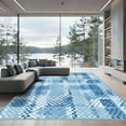 thumbnail image 1 of ODIKA 6'x9' Machine Washable Non-Slip Area Rug, Geometric Blue High Traffic Rug with Pad, Blue, 1050879, 1 of 8