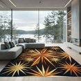 thumbnail image 1 of ODIKA 6'x9' Machine Washable Non-Slip Area Rug, Geometric Gold High Traffic Rug, Gold, 977334, 1 of 7