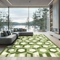 thumbnail image 1 of ODIKA 6'x9' Machine Washable Non-Slip Area Rug, Geometric Green High Traffic Rug, Green, 1050411, 1 of 7