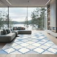thumbnail image 1 of ODIKA 6'x9' Machine Washable Non-Slip Area Rug, Geometric Light Blue High Traffic Rug, Blue, 1097577, 1 of 7