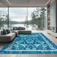 thumbnail image 1 of ODIKA 6'x9' Machine Washable Non-Slip Area Rug, Geometric Navy Blue High Traffic Rug, Blue, 1069578, 1 of 7