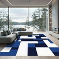 thumbnail image 1 of ODIKA 6'x9' Machine Washable Non-Slip Area Rug, Geometric Navy Blue High Traffic Rug, Blue, 1095173, 1 of 7