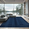 thumbnail image 1 of ODIKA 6'x9' Machine Washable Non-Slip Area Rug, Geometric Navy Blue High Traffic Rug with Pad, Blue, 1051645, 1 of 8