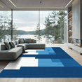thumbnail image 1 of ODIKA 6'x9' Machine Washable Non-Slip Area Rug, Geometric Navy Blue High Traffic Rug with Pad, Blue, 1058435, 1 of 8