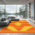 thumbnail image 1 of ODIKA 6'x9' Machine Washable Non-Slip Area Rug, Geometric Orange High Traffic Rug, Orange, 1058546, 1 of 7