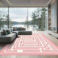 thumbnail image 1 of ODIKA 6'x9' Machine Washable Non-Slip Area Rug, Geometric Pink High Traffic Rug, Pink, 1058495, 1 of 7