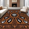 thumbnail image 1 of ODIKA 6'x9' Machine Washable Non-Slip Area Rug, Gothic Macabre Skull Motif Decorative Surface High Traffic Rug with Pad, Black, 702755, 1 of 8