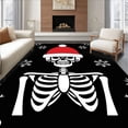 thumbnail image 1 of ODIKA 6'x9' Machine Washable Non-Slip Area Rug, Gothic Winter Celebration Skull Washroom Decoration High Traffic Rug, Black, 625620, 1 of 7