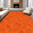 thumbnail image 1 of ODIKA 6'x9' Machine Washable Non-Slip Area Rug, Harvest Festival Decorative Autumn Leaf Motif High Traffic Rug, Orange, 602672, 1 of 7